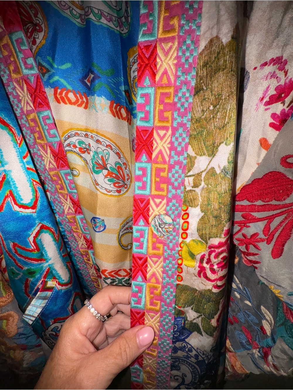 Johnny Was 100% silk REVERSIBLE kimono! Beautiful! One size. S-XL - Picture 3 of 5